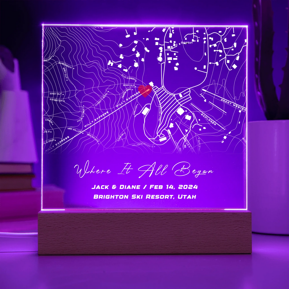 Acrylic Square with LED Base 8