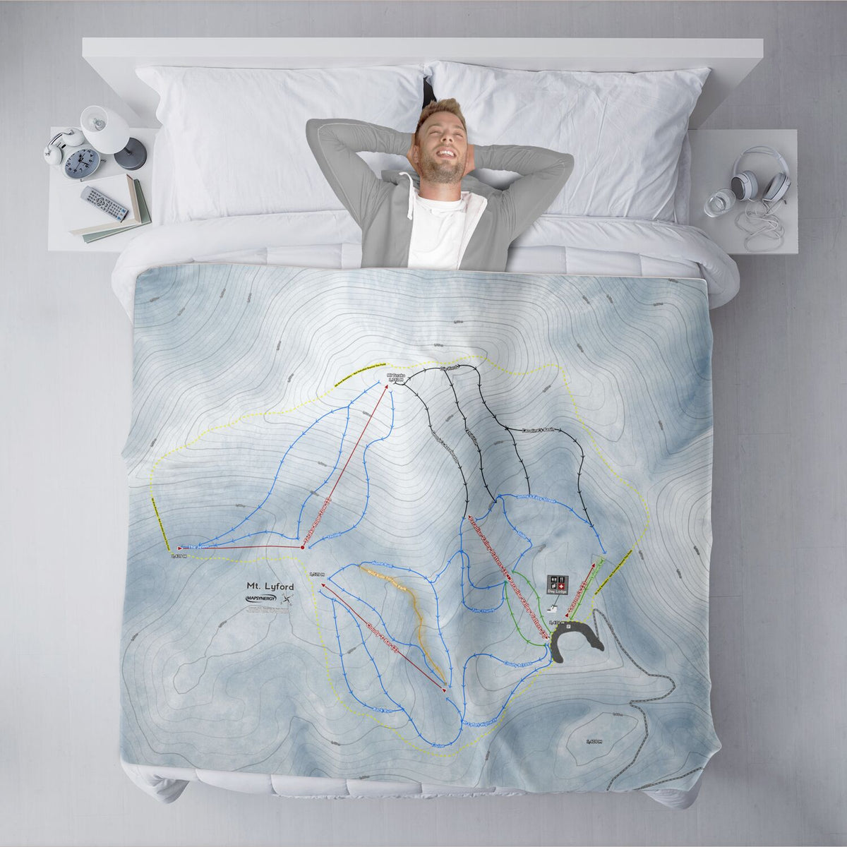 Mt Lyford, New Zealand Ski Resort Map XL Blanket