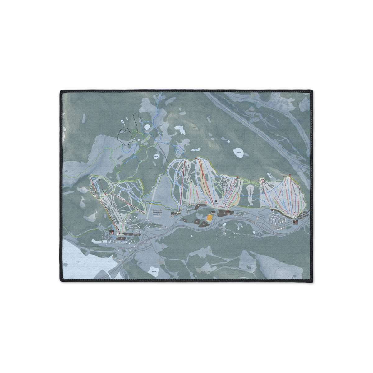 Summit At Snoqualmie, Washington Ski Resort Map Heavy Duty Floor Mat