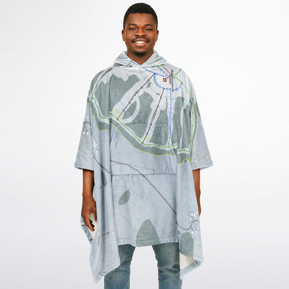 Tahoe Donner, California Ski Resort Map Flannel Blanket Poncho