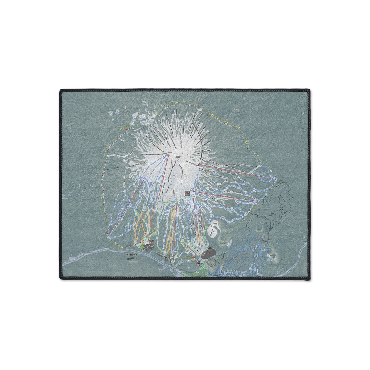 Mt Bachelor, Oregon Ski Resort Map Heavy Duty Floor Mat