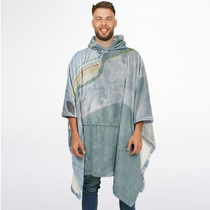 Mt Pisgah, New York Ski Resort Map Flannel Blanket Poncho