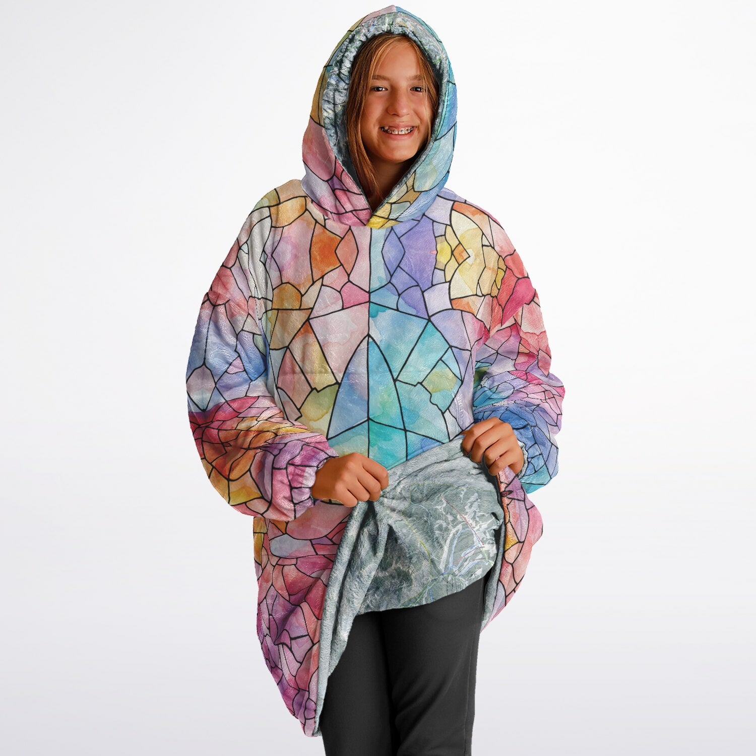 Powder Mountain, Utah Ski Resort Map Youth Reversible Snug Hoodie