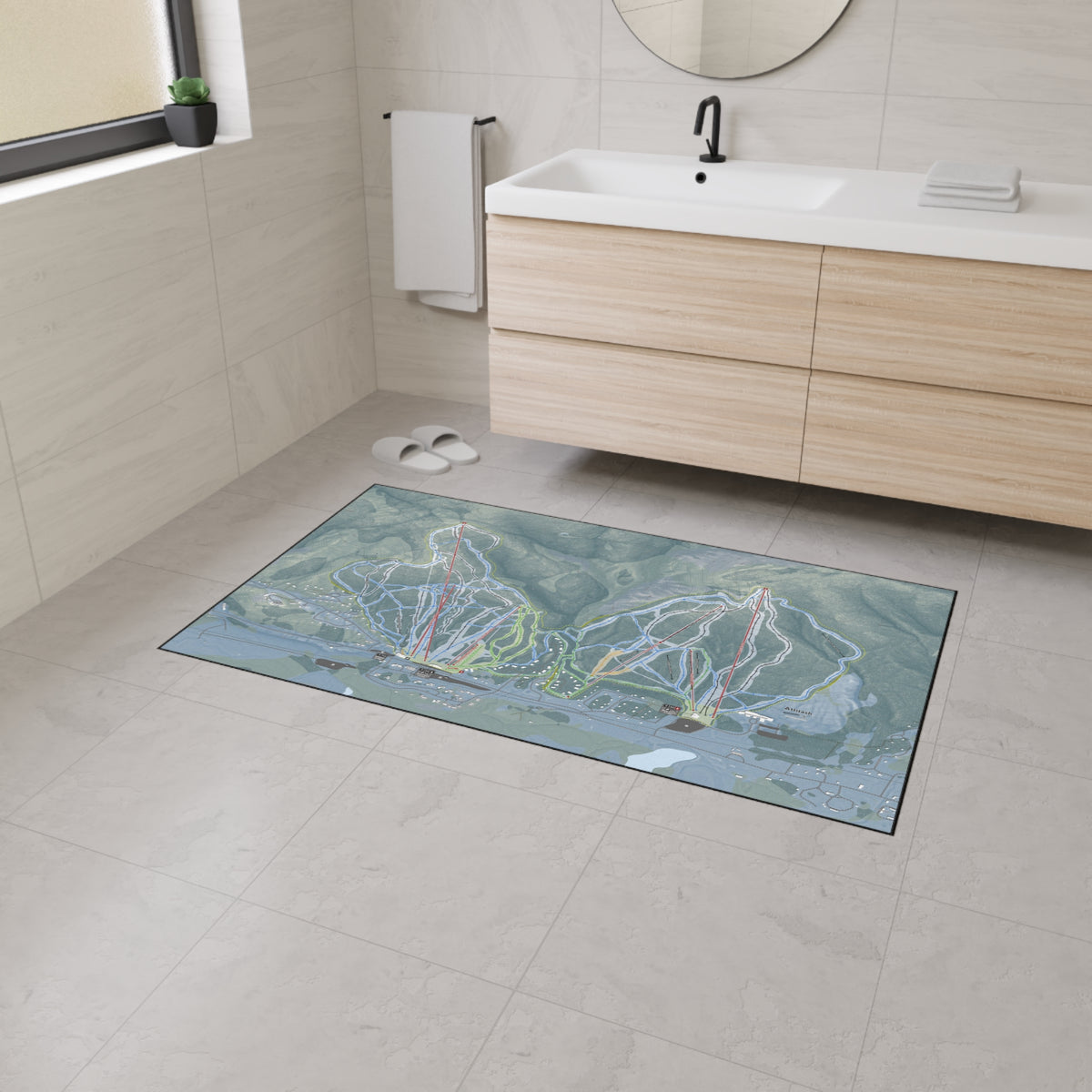Attitash Mountain, New Hampshire Ski Resort Map Heavy Duty Floor Mat