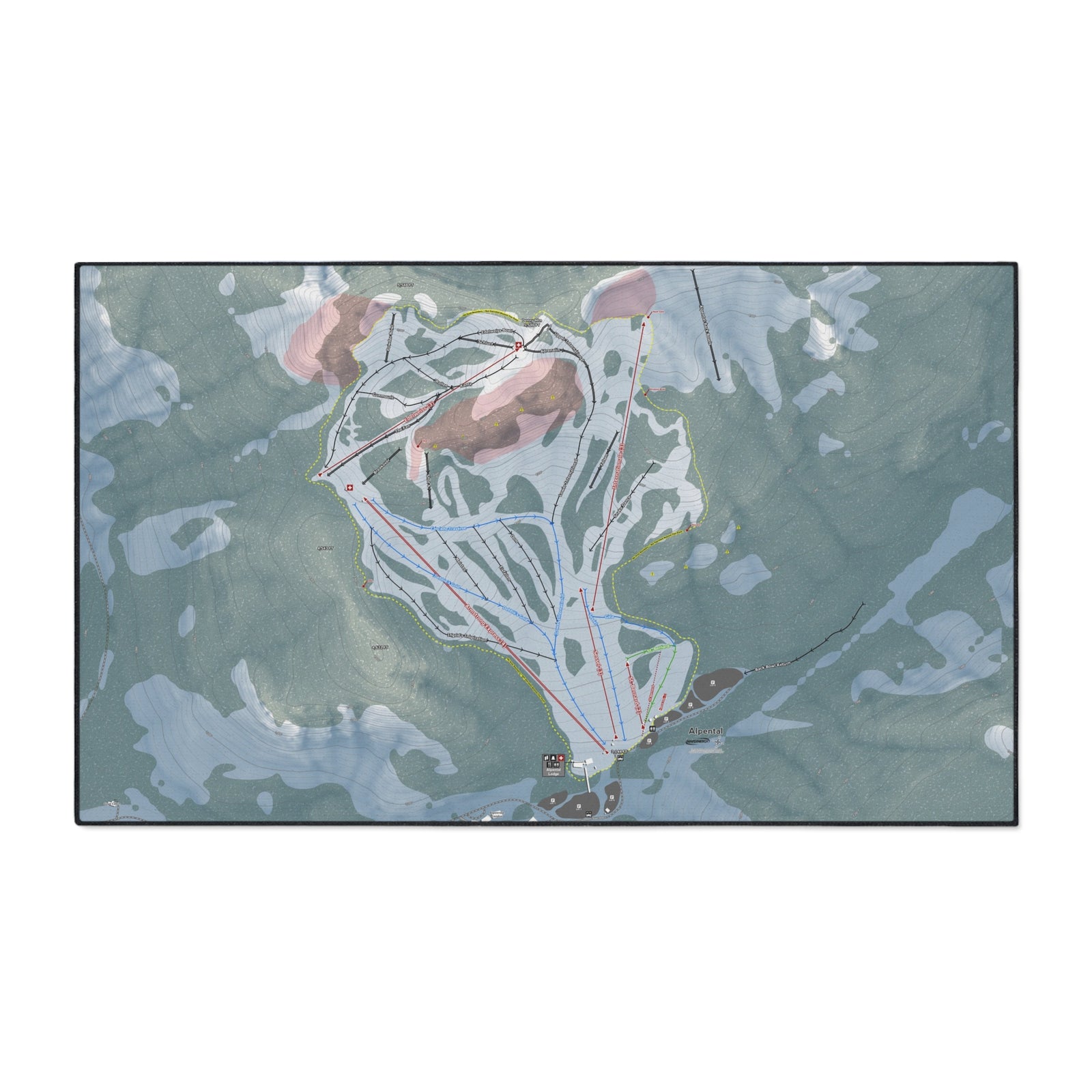 Alpental, Washington Ski Resort Map Heavy Duty Floor Mat