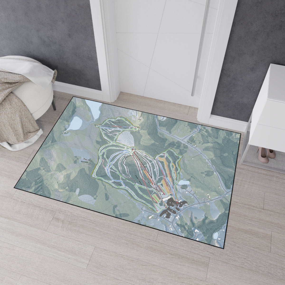 Pats Peak, New Hampshire Ski Resort Map Heavy Duty Floor Mat