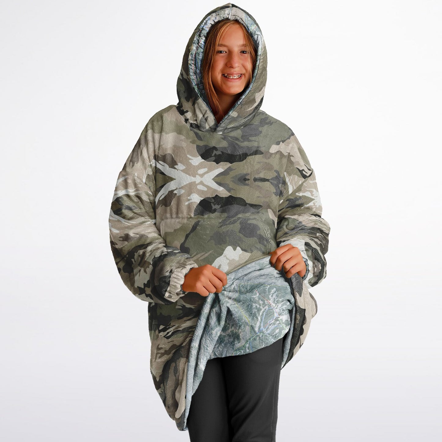 Powder Mountain, Utah Ski Resort Map Reversible Snug Hoodie