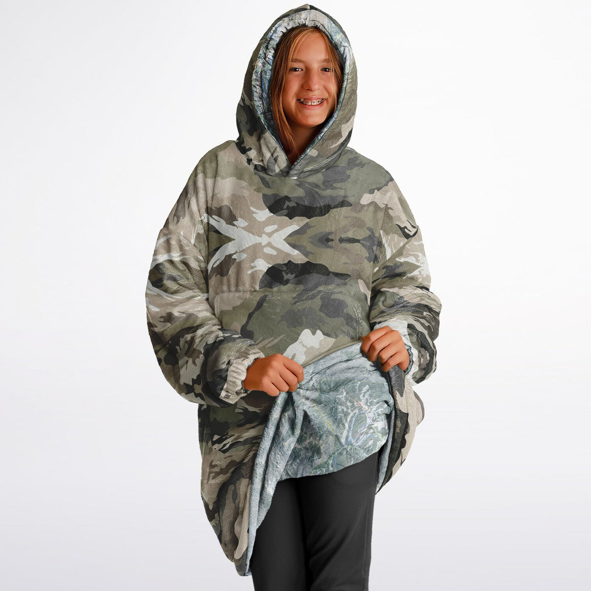 Powder Mountain, Utah Ski Resort Map Reversible Snug Hoodie