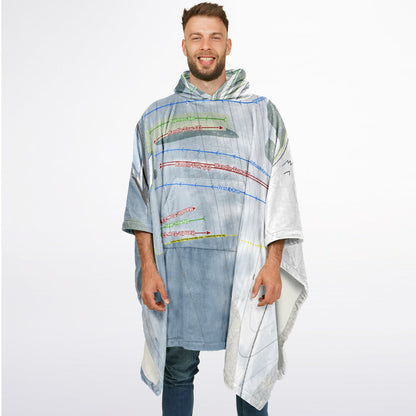 Brantling, New York Ski Resort Map Flannel Blanket Poncho