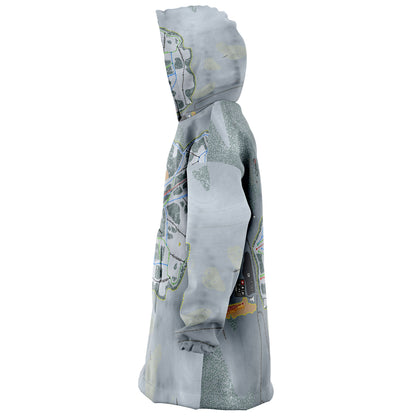 Magic Mountain, Idaho Ski Trail Map Snug Hoodie - Powderaddicts
