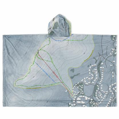 Sun Valley Dollar Mountain, Idaho Ski Resort Map Flannel Blanket Poncho