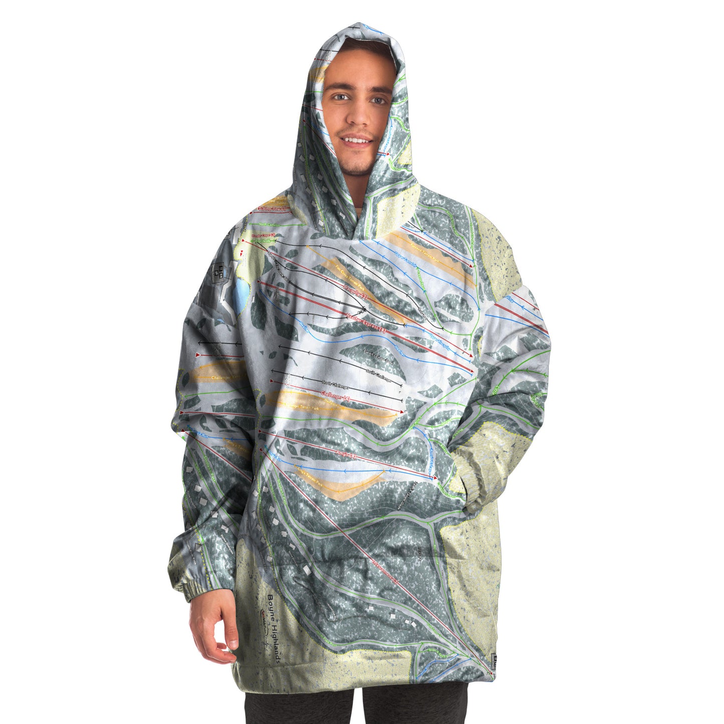Boyne Highlands, Michigan Ski Trail Map Snug Hoodie