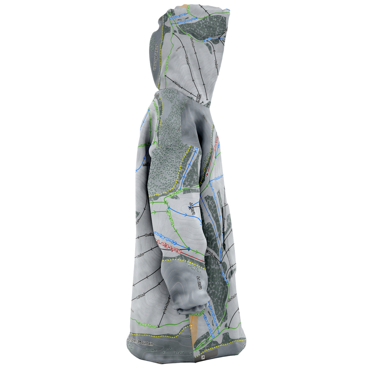 Soldier Mountain, Idaho Ski Trail Map - Snug Hoodie