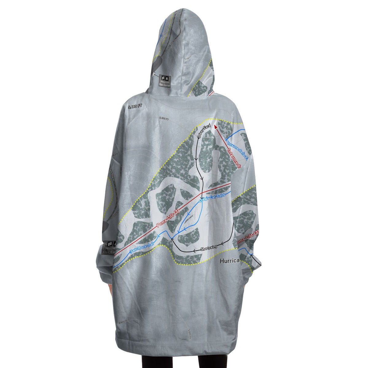 Hurricane Ridge, Washington Ski Trail Map - Snug Hoodie