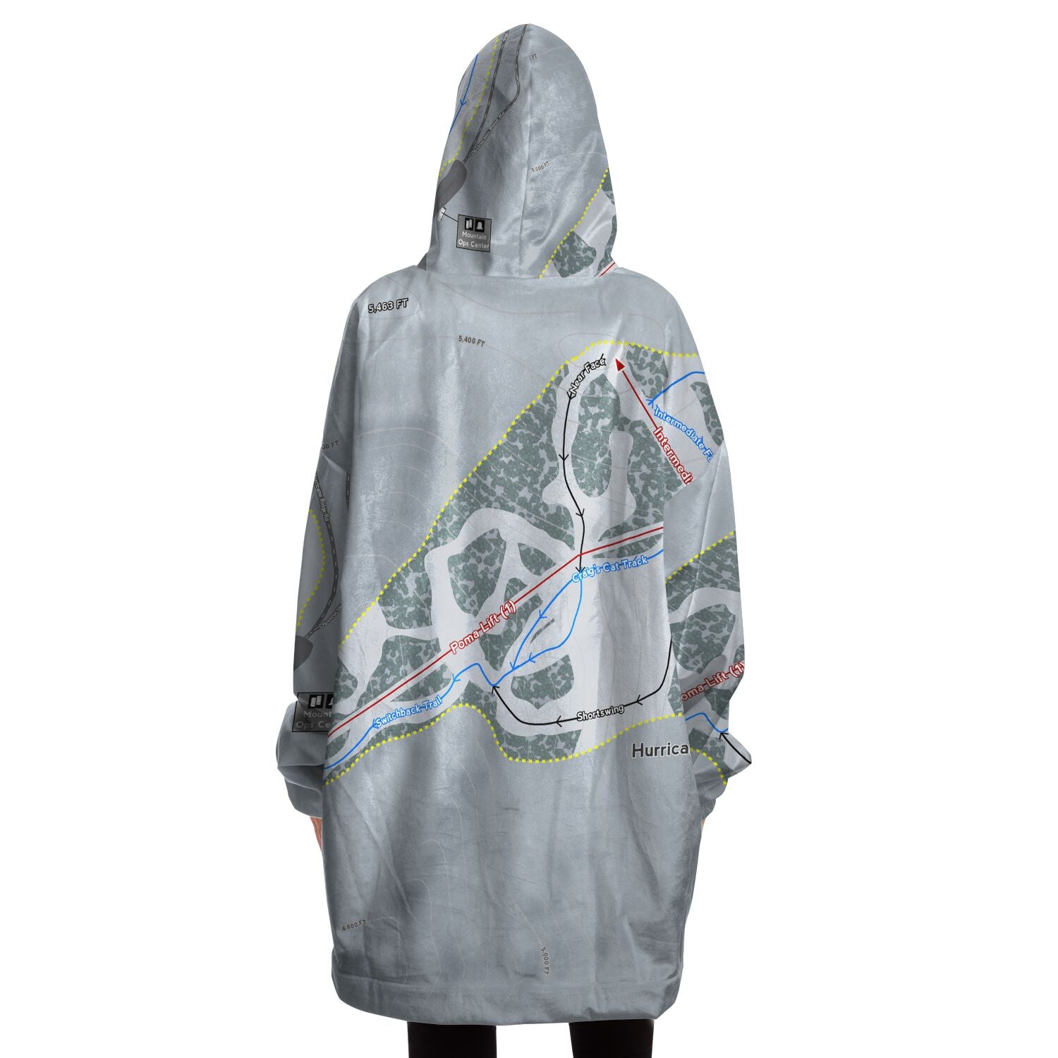 Hurricane Ridge, Washington Ski Trail Map - Snug Hoodie