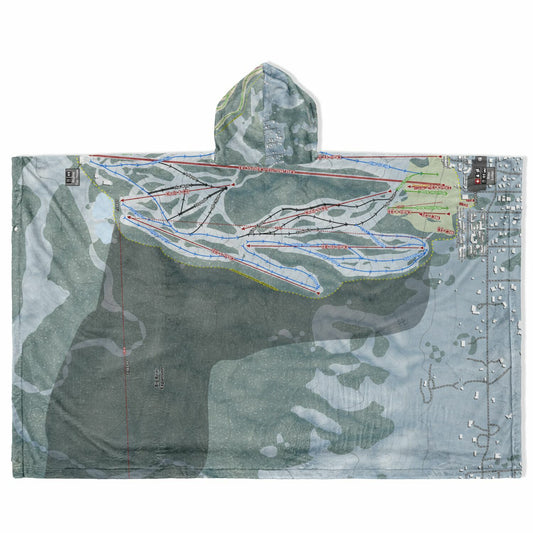 Snow Summit, California Ski Resort Map Flannel Blanket Poncho