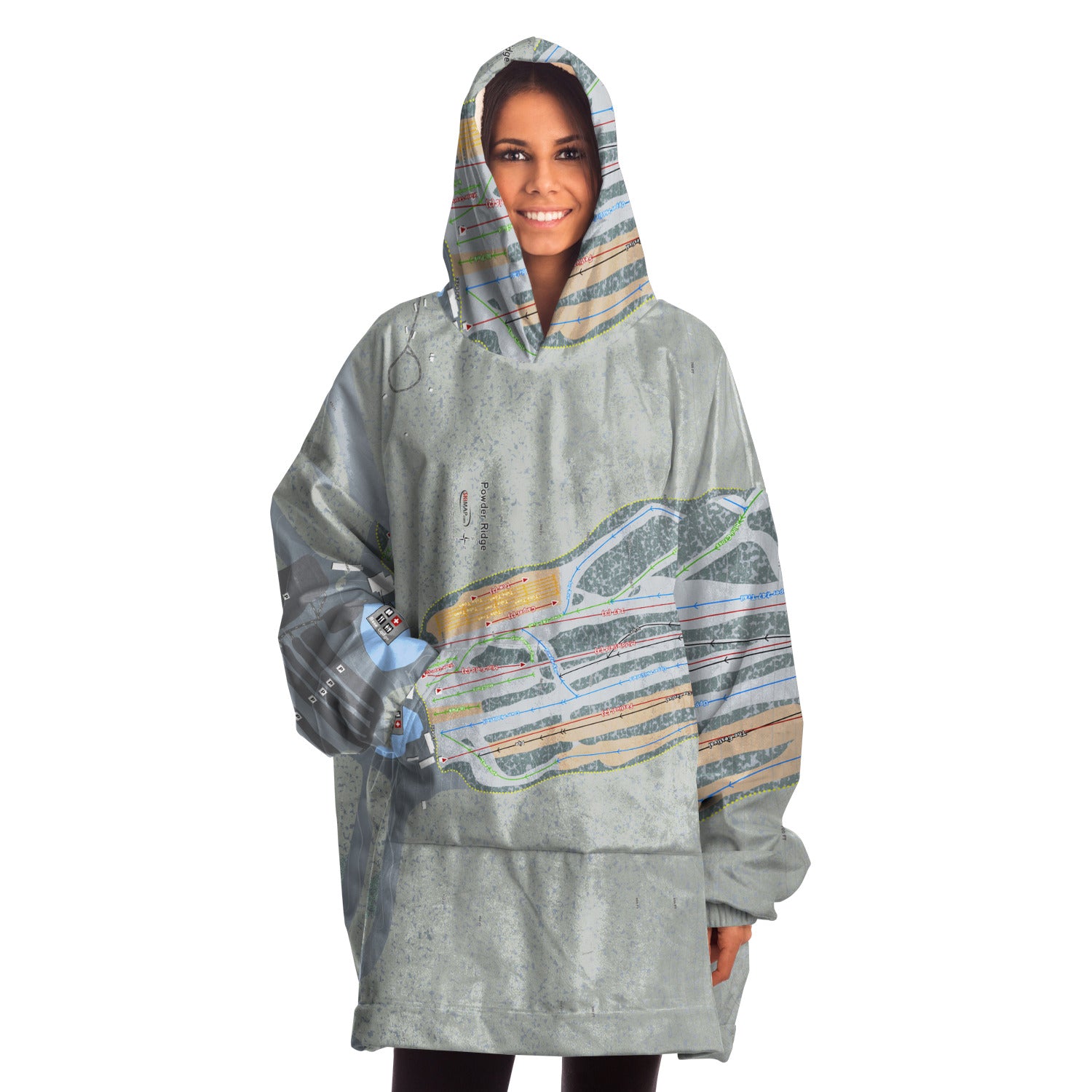 Powder Ridge, Connecticut Ski Trail Map - Snug Hoodie