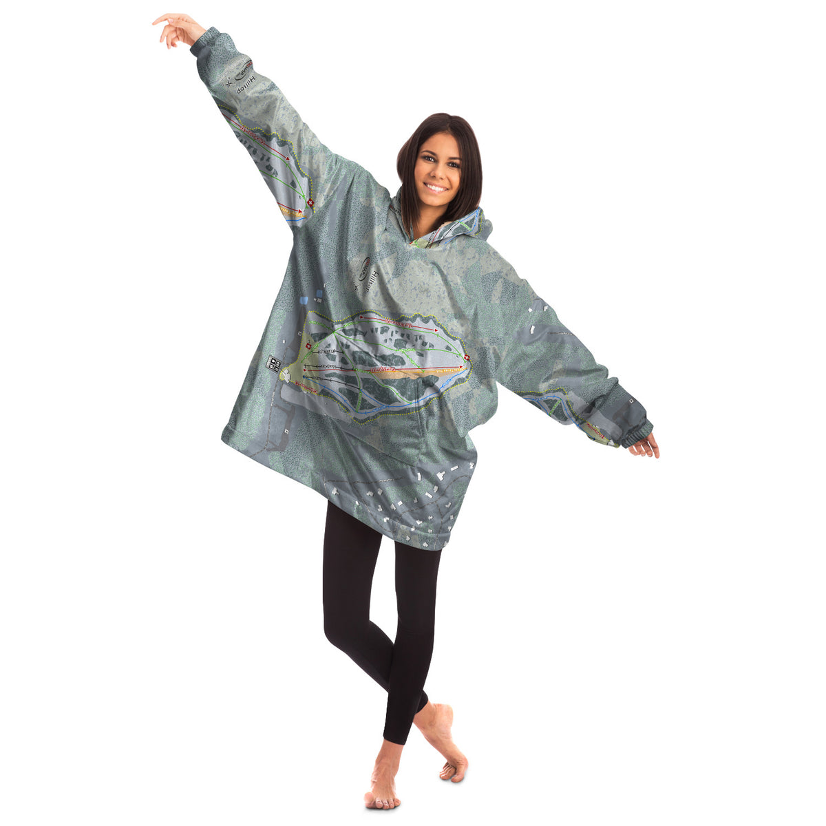 Hilltop, Alaska Ski Trail Map Snug Hoodie