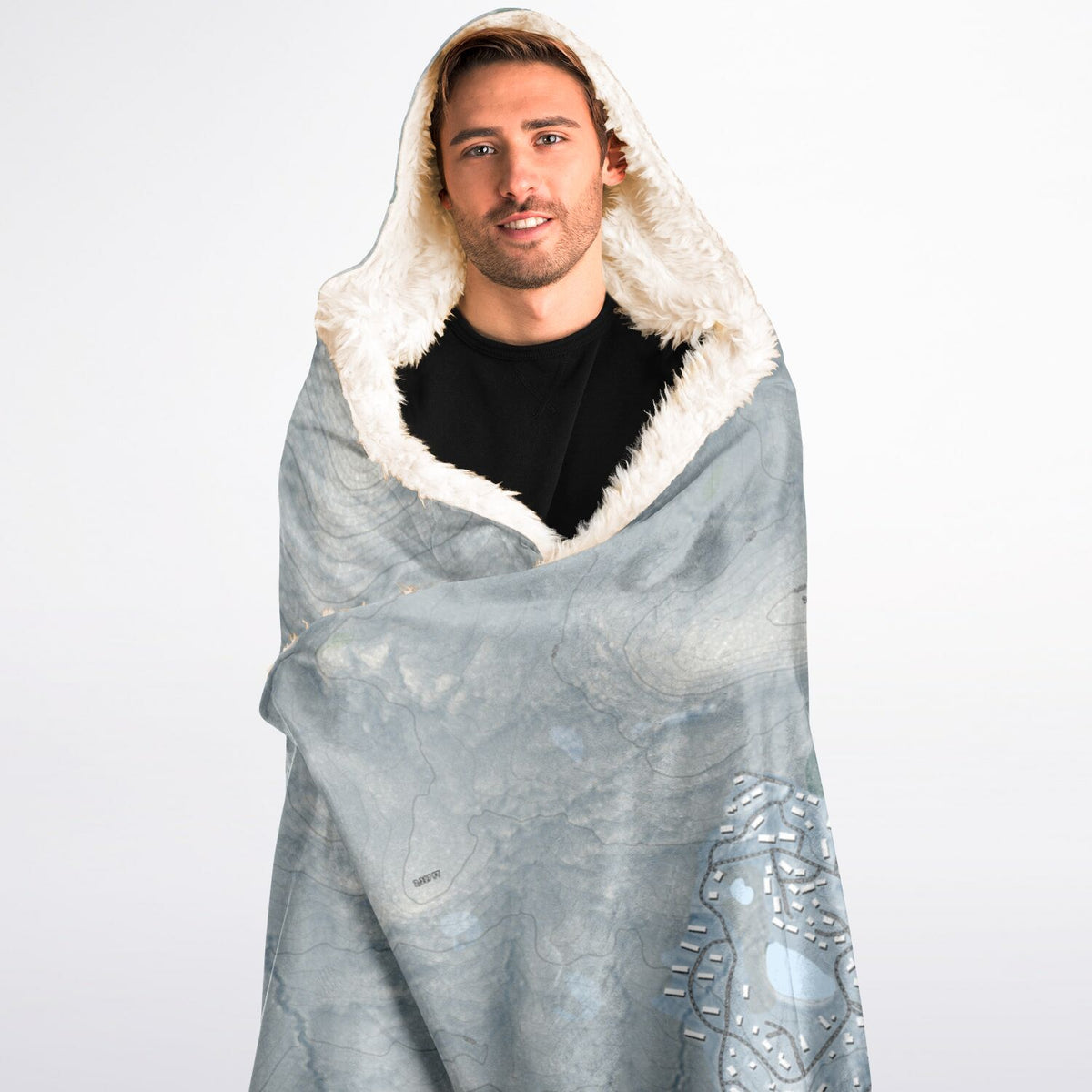 Bromley, Vermont Ski Trail Map - Adult Hooded Blanket