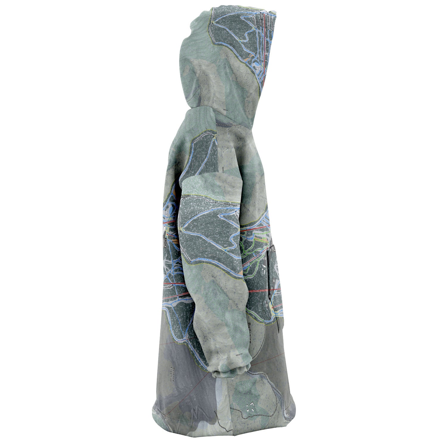 Belleayre, New York Ski Trail Map - Snug Hoodie