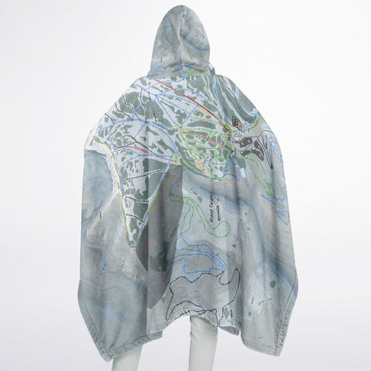 Grand Targhee, Wyoming Ski Resort Map Flannel Blanket Poncho