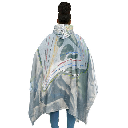 Swiss Valley, Michigan Ski Resort Map Flannel Blanket Poncho