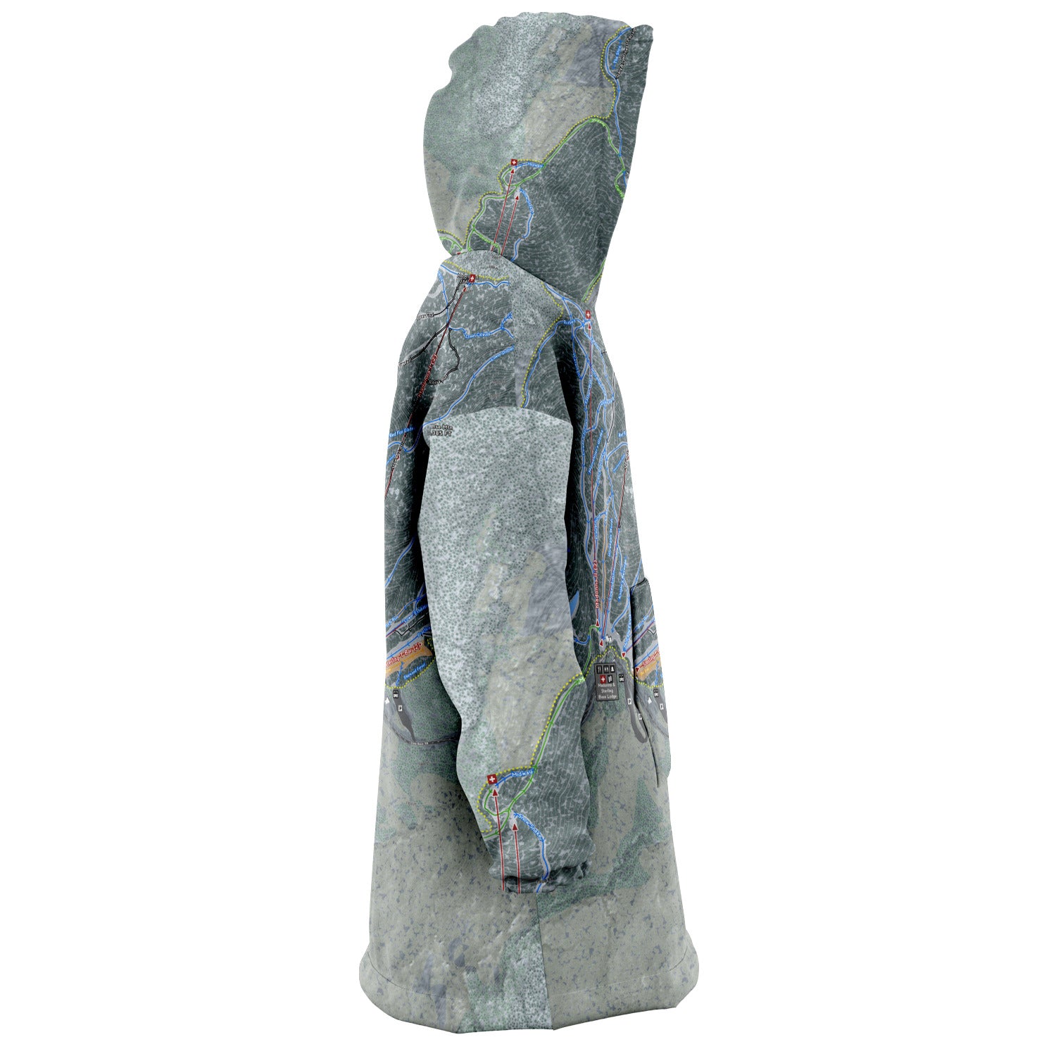 Smuggler's Notch, Vermont Ski Trail Map - Snug Hoodie - Powderaddicts