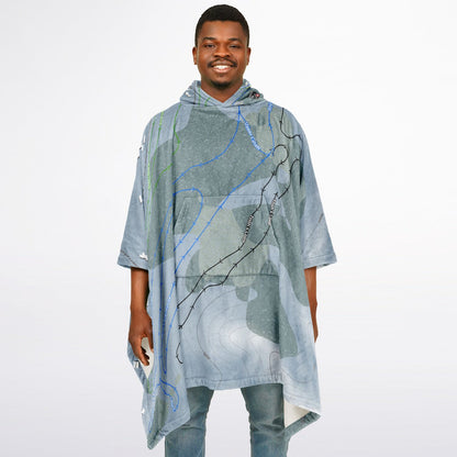 Leavenworth Ski Hill, Washington Ski Resort Map Flannel Blanket Poncho