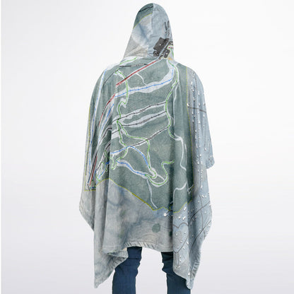Nordic Valley, Utah Ski Resort Map Flannel Blanket Poncho