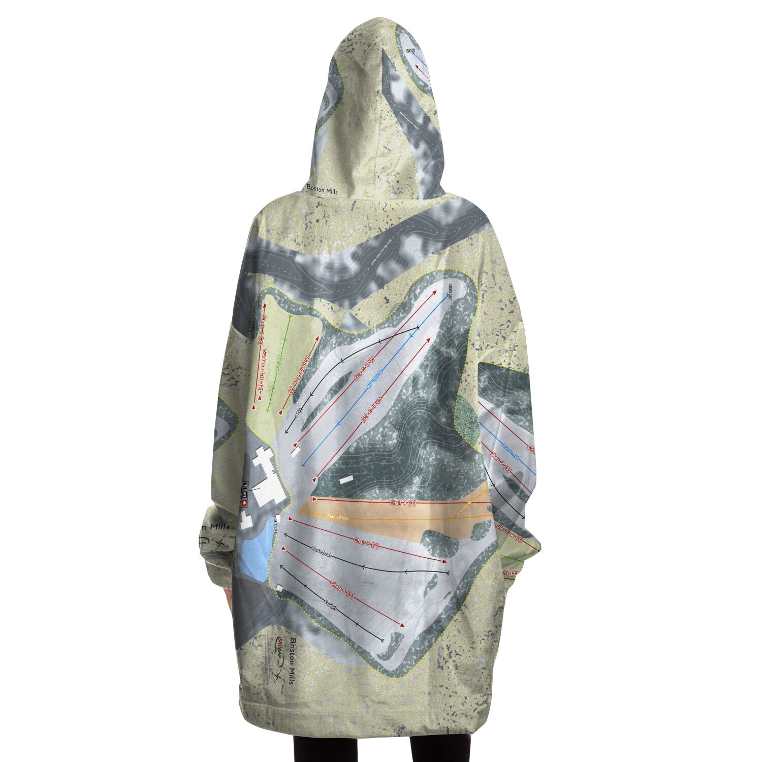 Boston Mills, Ohio Ski Trail Map - Snug Hoodie - Powderaddicts
