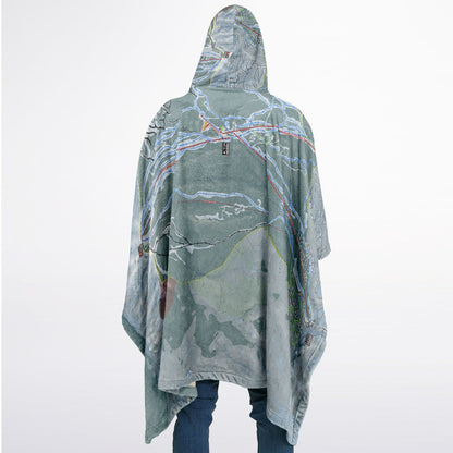Snowmass, Colorado Ski Resort Map Flannel Blanket Poncho