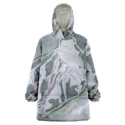 Pine Creek, Wyoming Ski Trail Map Snug Hoodie - Powderaddicts