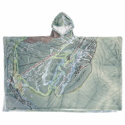 Taos, New Mexico Ski Resort Map Flannel Blanket Poncho