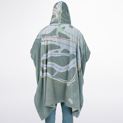 Phoenix Mountain, British Columbia Ski Resort Map Flannel Blanket Poncho
