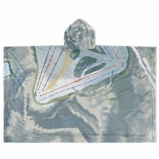 Swiss Valley, Michigan Ski Resort Map Flannel Blanket Poncho