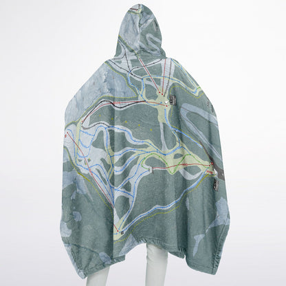 Mt Baker, Washington Ski Resort Map Flannel Blanket Poncho