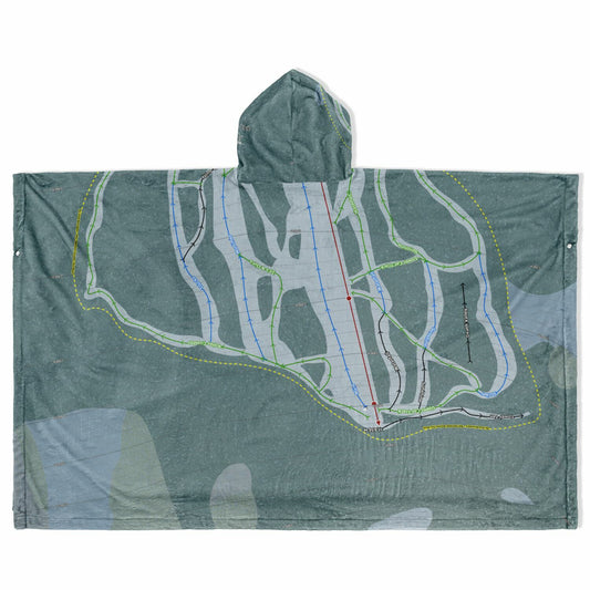 Wapiti Ski Club, British Columbia Ski Resort Map Flannel Blanket Poncho