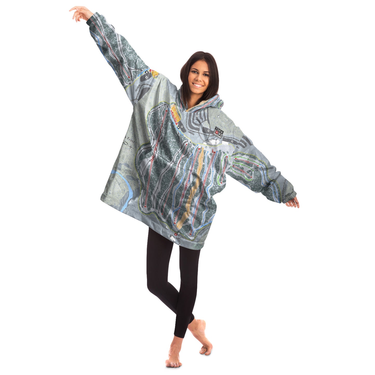 Jack Frost, Pennsylvania Ski Trail Map Snug Hoodie