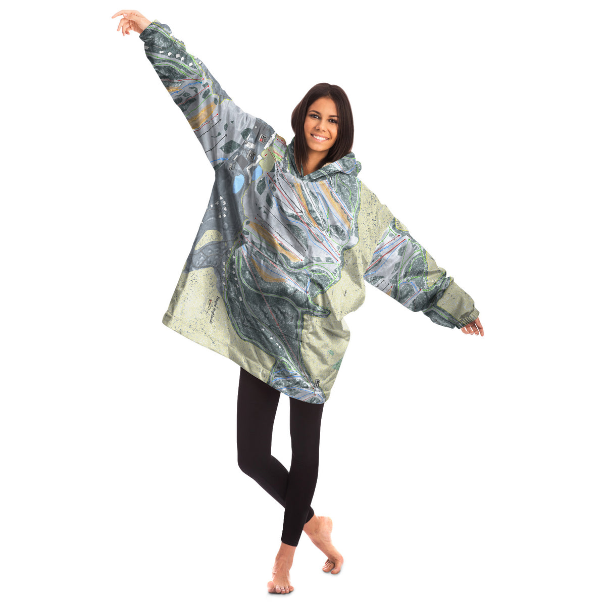 Boyne Highlands, Michigan Ski Trail Map Snug Hoodie