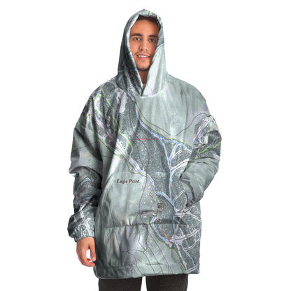 Eagle Point, Utah Ski Trail Map - Snug Hoodie - Powderaddicts