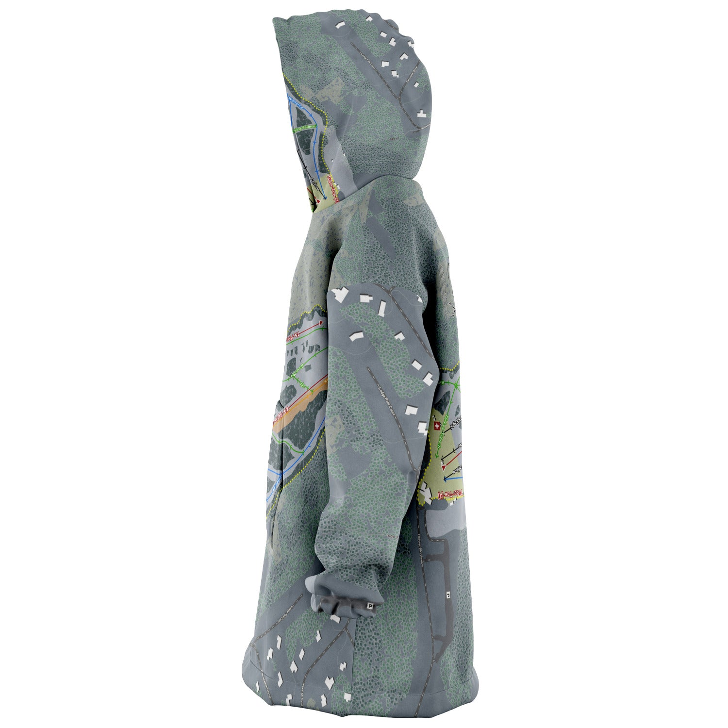 Hilltop, Alaska Ski Trail Map Snug Hoodie