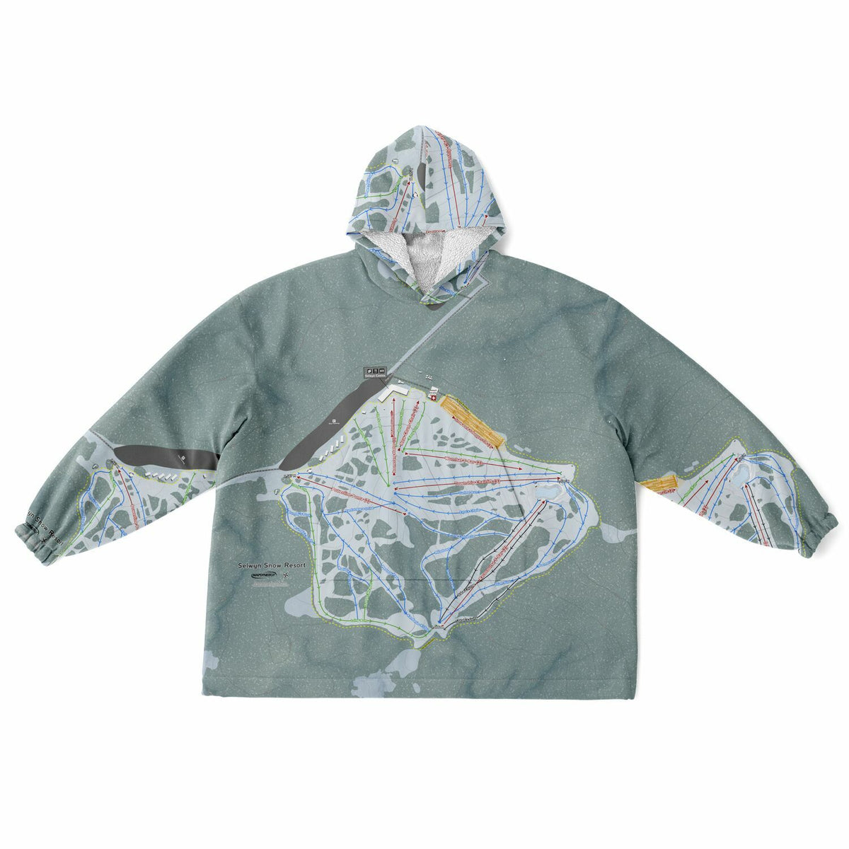 Selwyn Snow Resort, Australia Ski Trail Map - Snug Hoodie