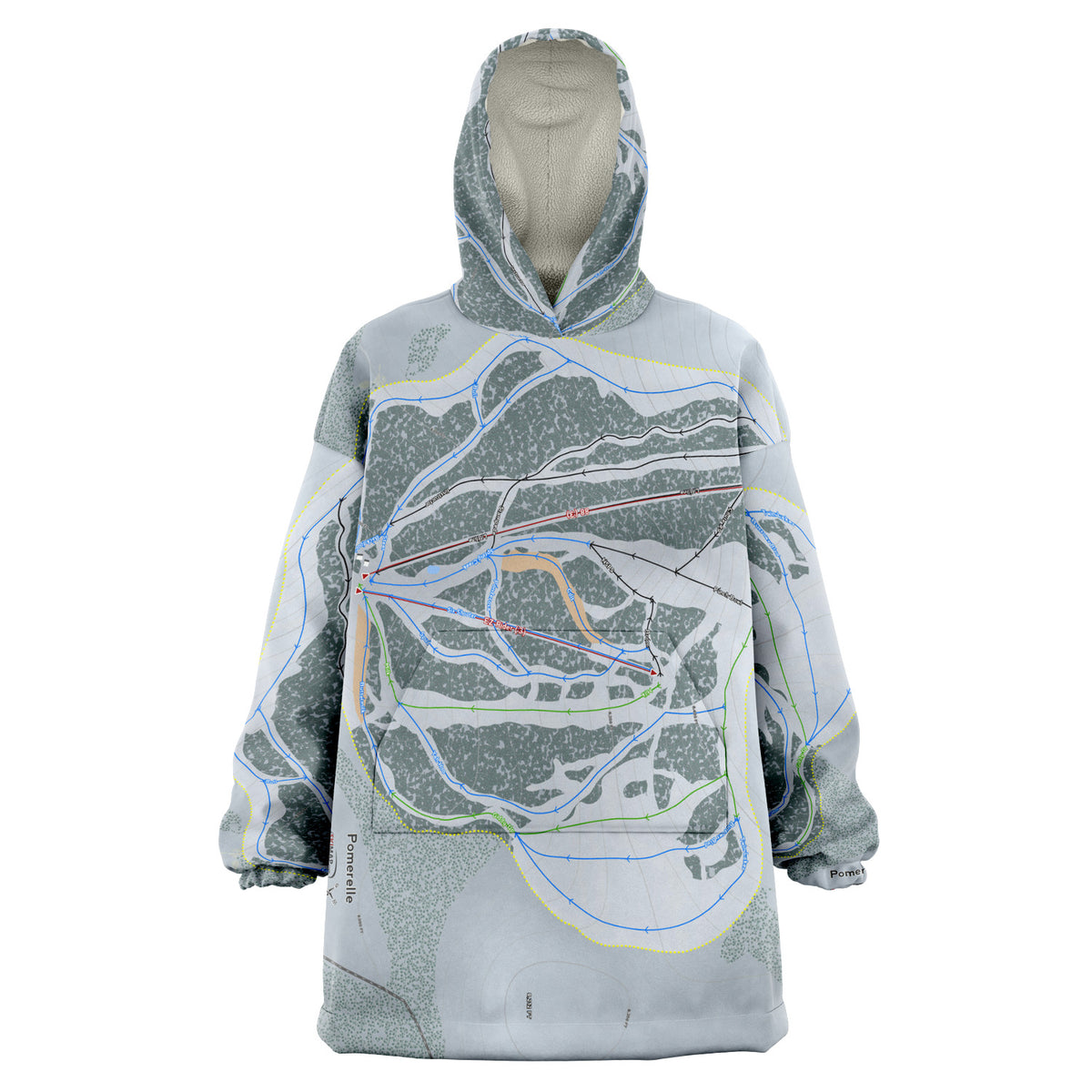 Pomerelle, Idaho Ski Trail Map Snug Hoodie