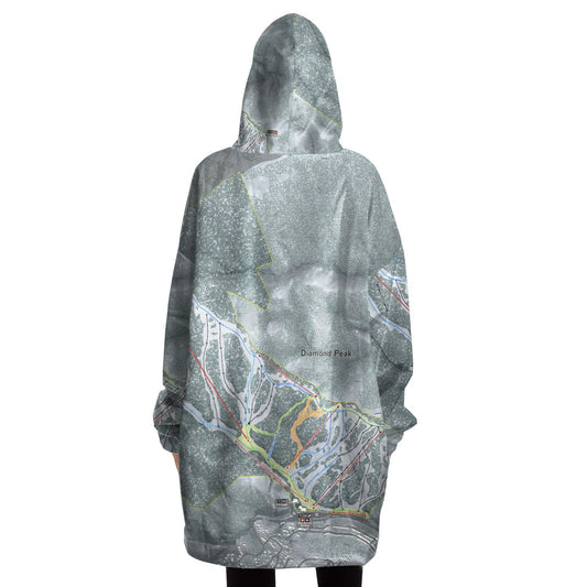 Diamond Peak, Nevada Ski Trail Map - Snug Hoodie - Powderaddicts