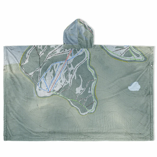 Manning Park, British Columbia Ski Resort Map Flannel Blanket Poncho