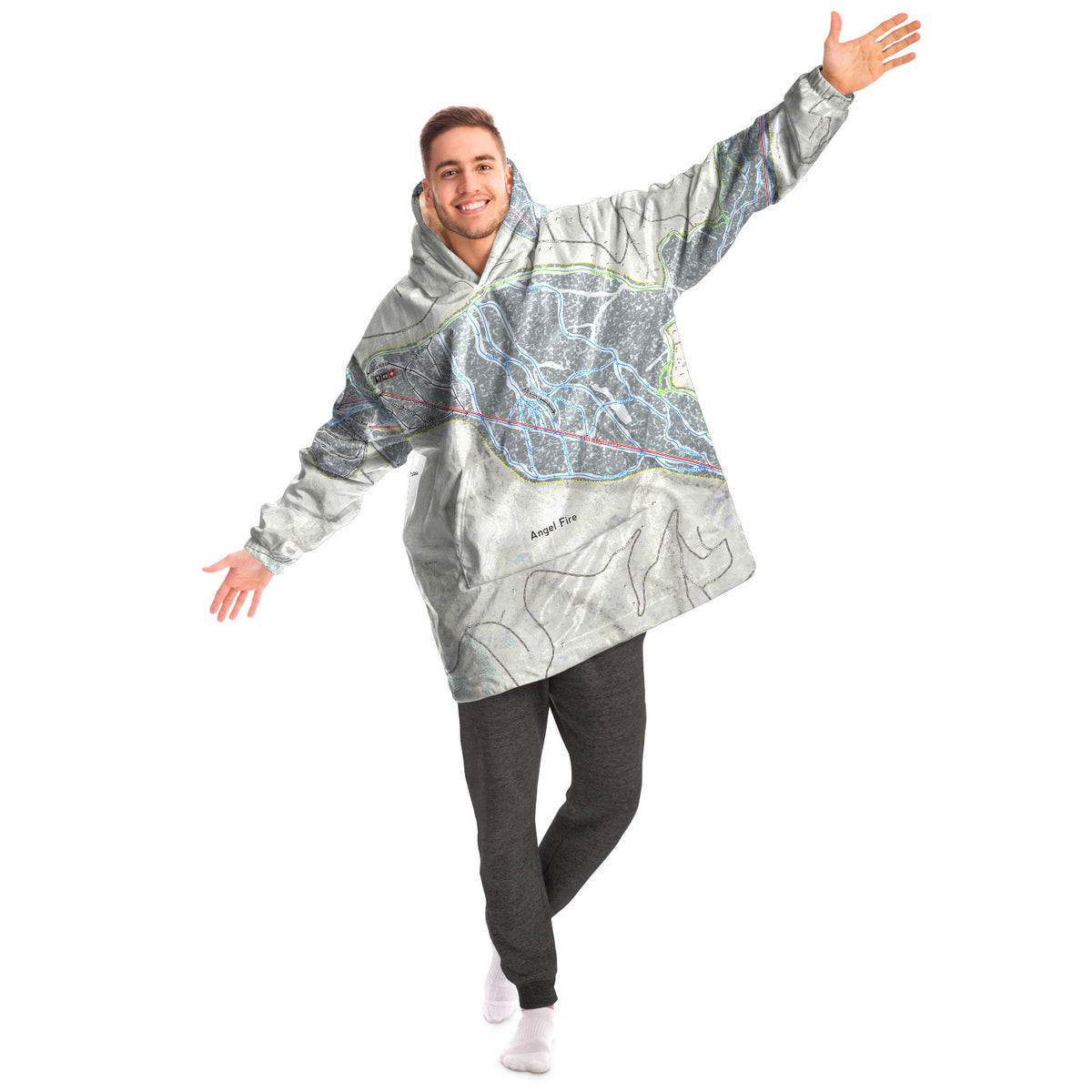Angel Fire, New Mexico Ski Trail Map - Snug Hoodie