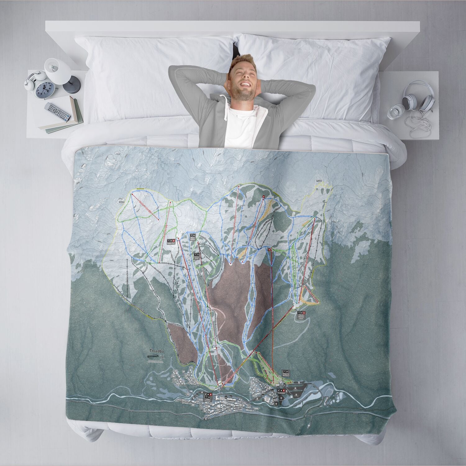 Thredbo, Australia Ski Resort Map XL Blanket
