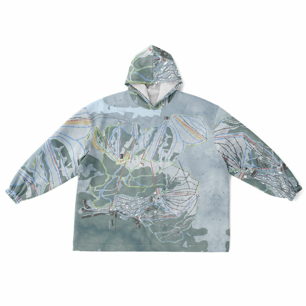 Falls Creek, Australia Ski Trail Map - Snug Hoodie