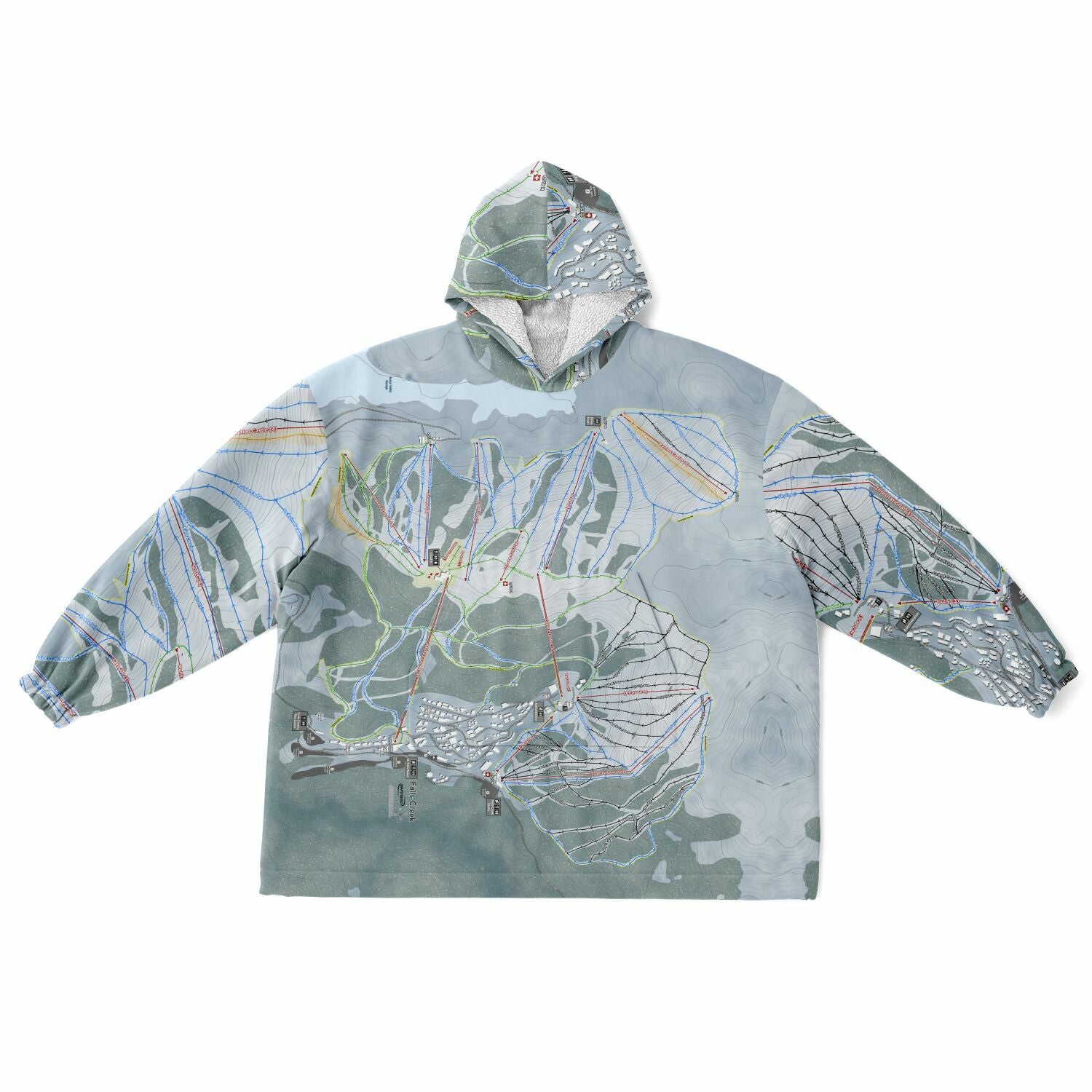 Falls Creek, Australia Ski Trail Map - Snug Hoodie - Powderaddicts