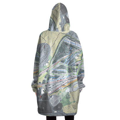 Pine Mountain, Michigan Ski Trail Map Snug Hoodie - Powderaddicts